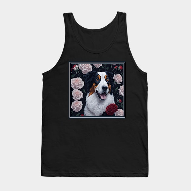 Australian Shepherd white roses Tank Top by xlhombat